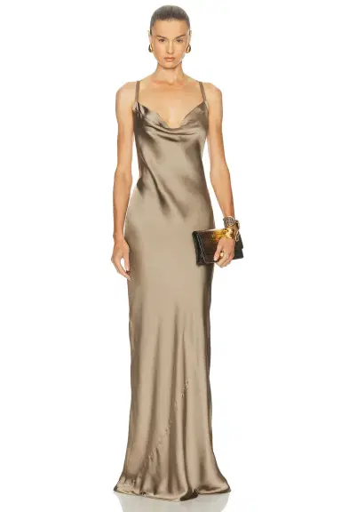 Norma Kamali Cross Back Bias Gown | Thumbnail 2