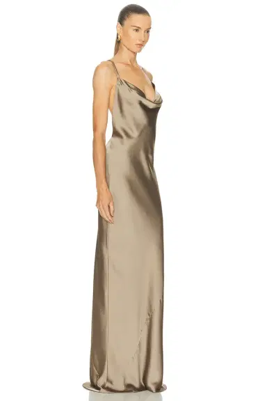 Norma Kamali Cross Back Bias Gown | Thumbnail 3