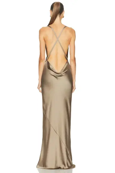 Norma Kamali Cross Back Bias Gown | Thumbnail 4
