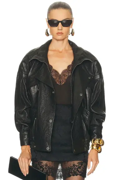 Saint Laurent Leather Coat | Thumbnail 1 Saint Laurent Leather Coat | Thumbnail 1
