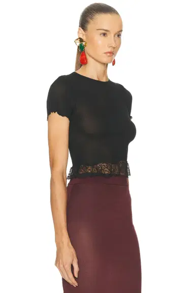Saint Laurent Short Sleeve Top | Thumbnail 2 Saint Laurent Short Sleeve Top | Thumbnail 2
