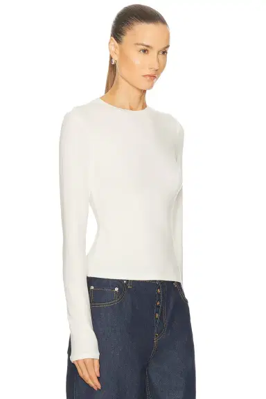 Skims Cotton Jersey Long Sleeve T-Shirt | Thumbnail 2