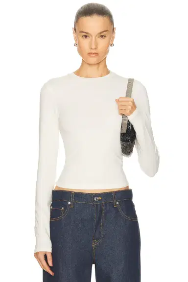 Skims Cotton Jersey Long Sleeve T-Shirt | Thumbnail 1