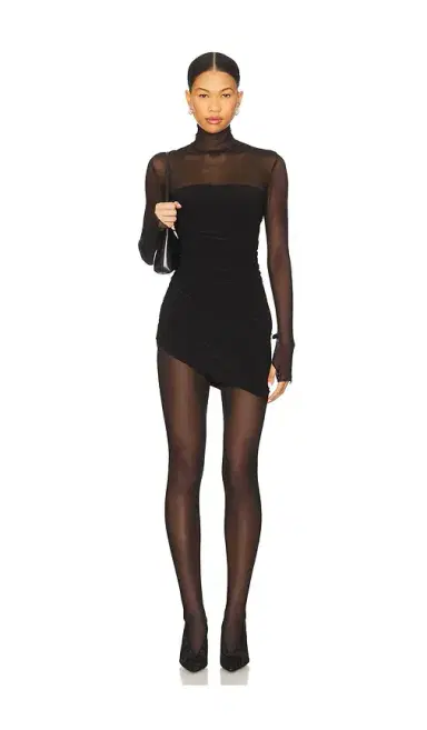Norma Kamali Long Sleeve Turtleneck Strapless Diana Pickleball Dress | Thumbnail 1