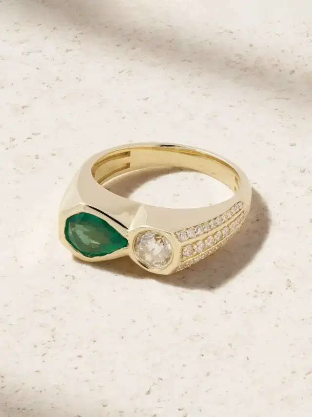 14-karat Gold, Emerald And Diamond Ring