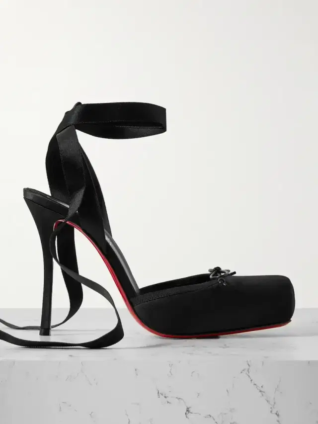 Cassia 100 Bow-detailed Grosgrain-trimmed Satin-crepe Pumps