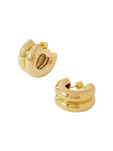 Martha Calvo Double Gold-plated Hoop Earrings | Thumbnail 1 Martha Calvo Double Gold-plated Hoop Earrings | Thumbnail 1