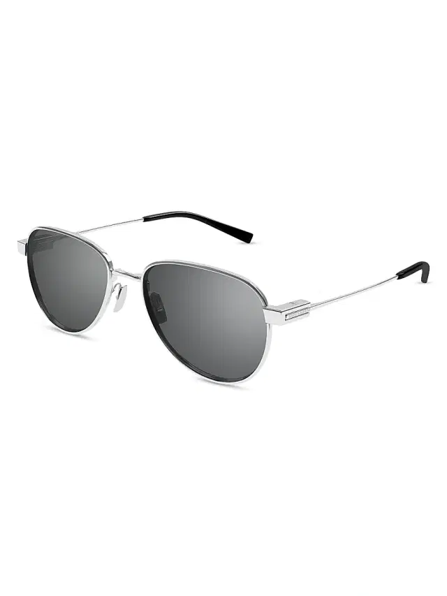 Saint Laurent Men's 53MM Round Metal Sunglasses - Silver Black