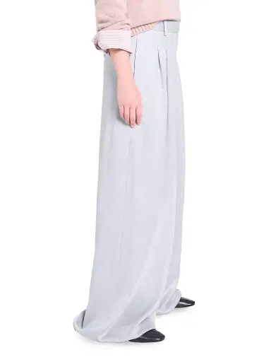TWP Women's Avery Stretch-Wool Wide-Leg Pants - Light Heather Grey - Size 12 | Thumbnail 4 TWP Women's Avery Stretch-Wool Wide-Leg Pants - Light Heather Grey - Size 12 | Thumbnail 4