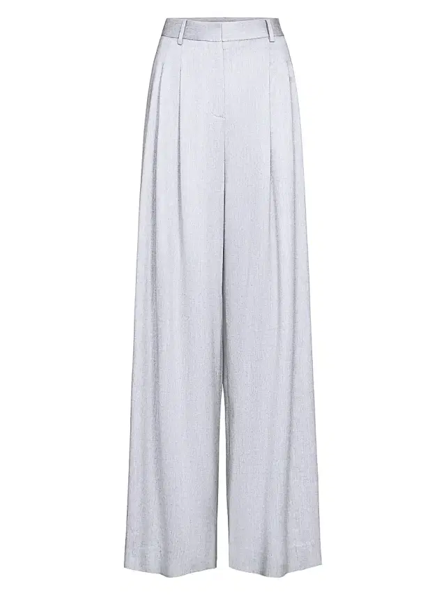 Women's Avery Stretch-Wool Wide-Leg Pants - Light Heather Grey