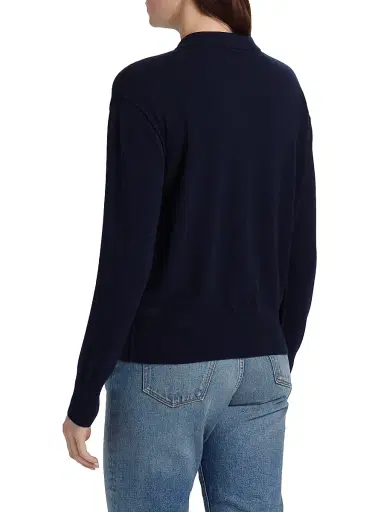 Jamie Haller Women's Cashmere Polo Sweater - Navy | Thumbnail 5 Jamie Haller Women's Cashmere Polo Sweater - Navy | Thumbnail 5