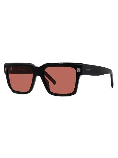 Givenchy Men's GV Day 55MM Square Sunglasses - Shiny Black And Bordeaux | Thumbnail 1 Givenchy Men's GV Day 55MM Square Sunglasses - Shiny Black And Bordeaux | Thumbnail 1