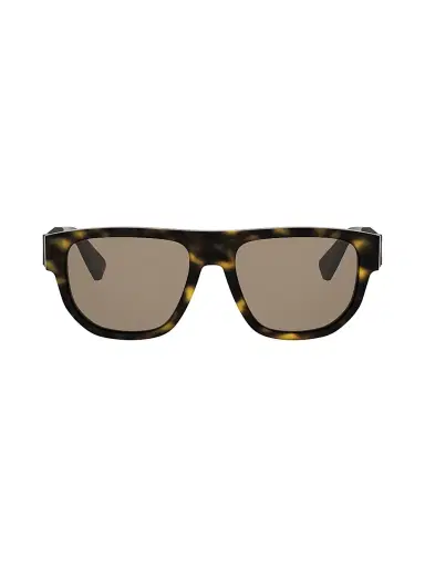 BVLGARI Women's Aluminium 55MM Rectangular Sunglasses - Dark Havana Brown | Thumbnail 2