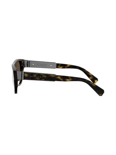 BVLGARI Women's Aluminium 55MM Rectangular Sunglasses - Dark Havana Brown | Thumbnail 3