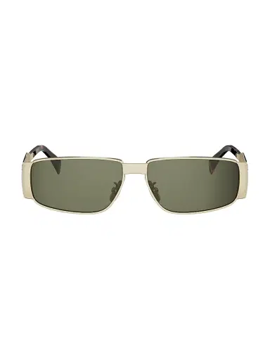 Celine Men's Metal Triomphe 59MM Rectangular Sunglasses - Shiny Endura Gold And Green | Thumbnail 2 Celine Men's Metal Triomphe 59MM Rectangular Sunglasses - Shiny Endura Gold And Green | Thumbnail 2