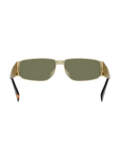 Celine Men's Metal Triomphe 59MM Rectangular Sunglasses - Shiny Endura Gold And Green | Thumbnail 5 Celine Men's Metal Triomphe 59MM Rectangular Sunglasses - Shiny Endura Gold And Green | Thumbnail 5