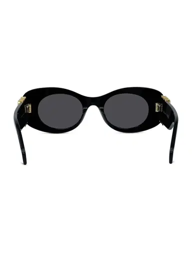Loewe Men's 49MM Oval Sunglasses - Shiny Black And Smoke | Thumbnail 5