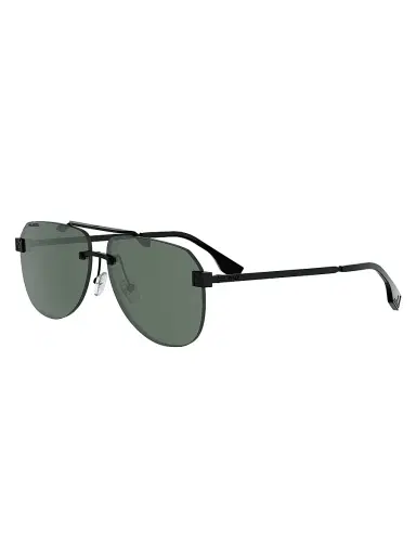 Fendi Men's Sky 61MM Pilot Sunglasses - Matte Black And Green Polarized | Thumbnail 1 Fendi Men's Sky 61MM Pilot Sunglasses - Matte Black And Green Polarized | Thumbnail 1