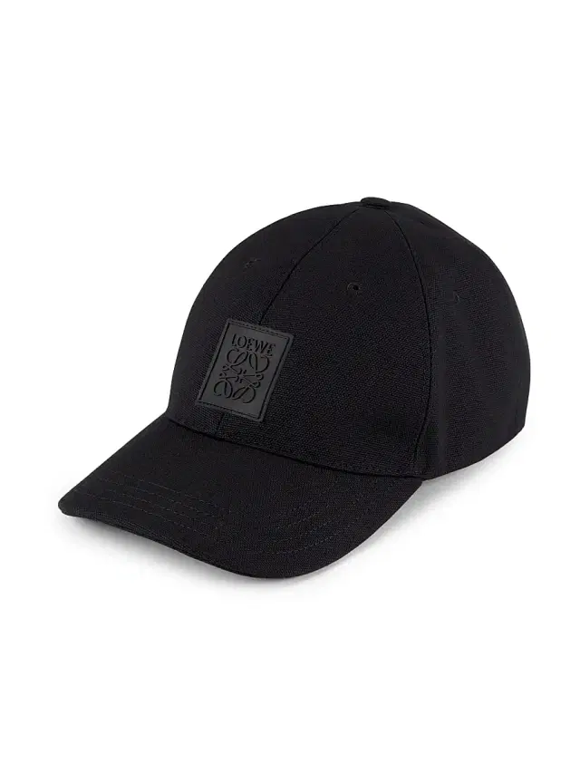 LOEWE Men's Logo Patch Cap - Black