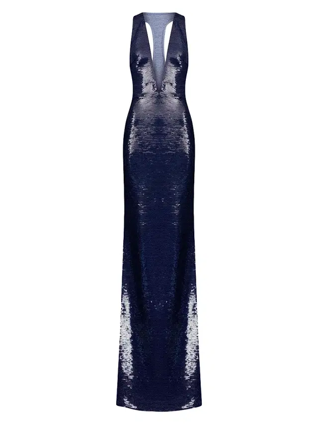 The New Arrivals Ilkyaz Ozel Women's Olympia Plunging Racerback Gown - Alto Mare