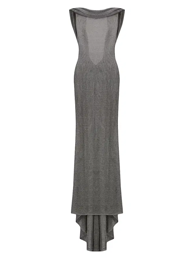 The New Arrivals Ilkyaz Ozel Women's Jeanne Metallic Knit Cowl Neck Gown - Le Chevalier