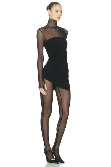Norma Kamali Long Sleeve Turtleneck Strapless Diana Pickleball Dress | Thumbnail 2 Norma Kamali Long Sleeve Turtleneck Strapless Diana Pickleball Dress | Thumbnail 2