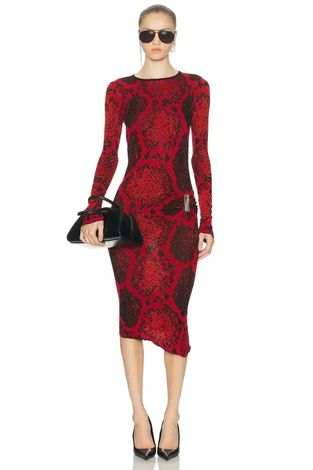 The Attico Python Midi Dress