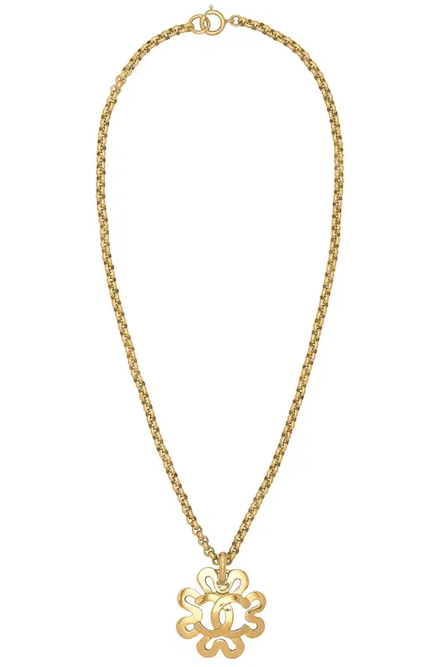 chanel Chanel 1995 CC Clover Necklace