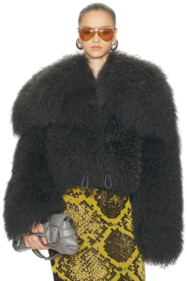 THE ATTICO Fur Bomber Jacket