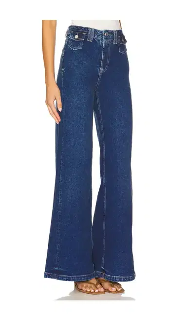 Free People x We The Free Kellee High Rise Palazzo Wide Leg In Blue Night | Thumbnail 2