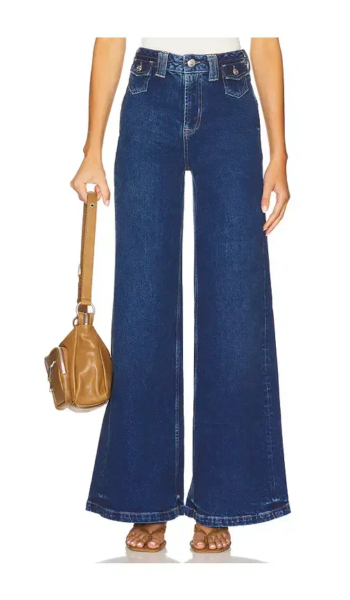 Free People x We The Free Kellee High Rise Palazzo Wide Leg In Blue Night