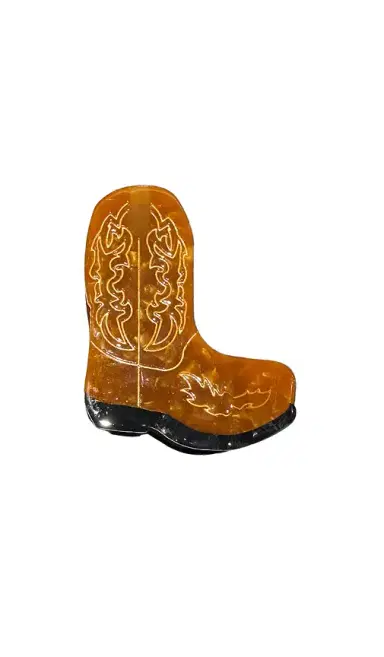 Solar Eclipse Hand-painted Cowboy Boot Claw Hair Clip | Thumbnail 1