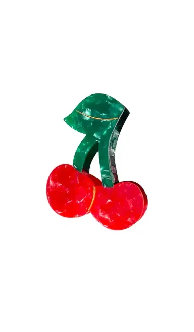 Solar Eclipse Hand-painted Cherry Fruit Claw Hair Clip | Thumbnail 1