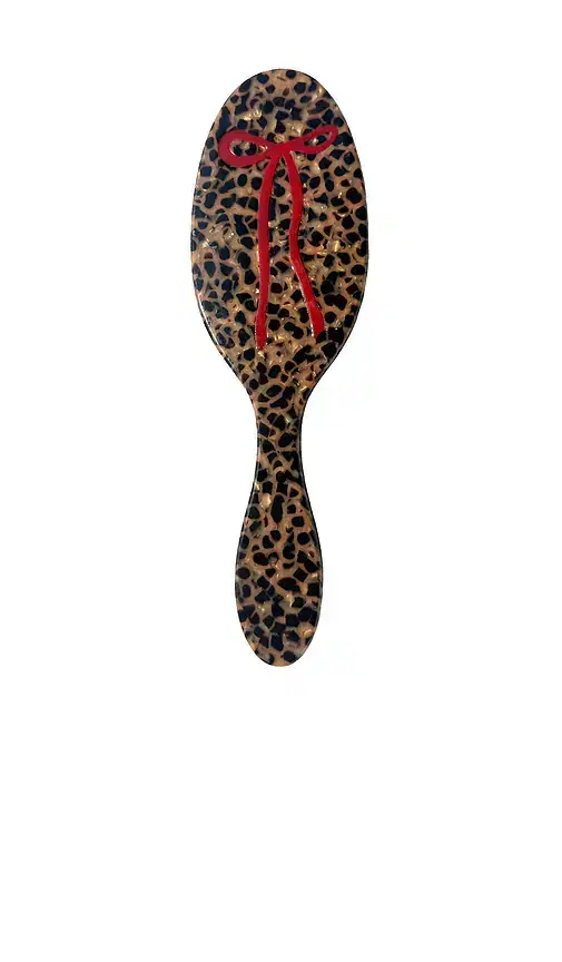 Solar Eclipse Hand-painted Leopard Bow Acetate 2-1 Daily Hair Brush