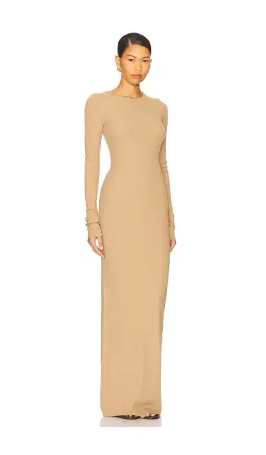 ÉTERNE Long Sleeve Crewneck Maxi Dress | Thumbnail 2