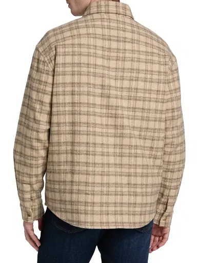 FRAME Men's Wool-Blend Plaid Overshirt - Beige Multi | Thumbnail 5
