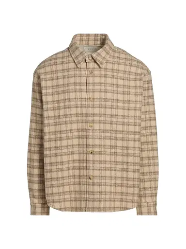 FRAME Men's Wool-Blend Plaid Overshirt - Beige Multi | Thumbnail 1