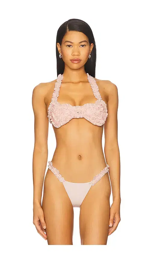 AMOR MIA Ruffled Heart Bikini Top