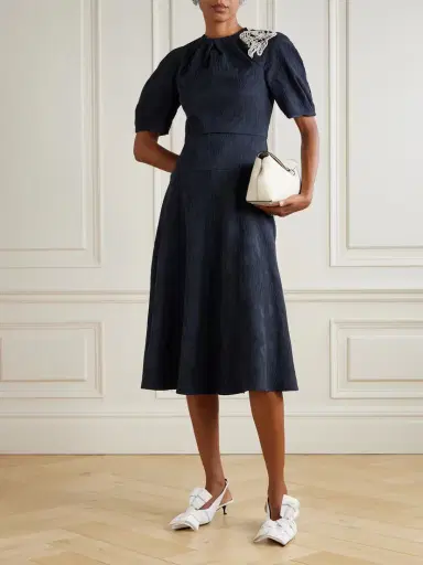 Erdem Appliquéd Cotton-blend Cloqué Midi Dress | Thumbnail 2