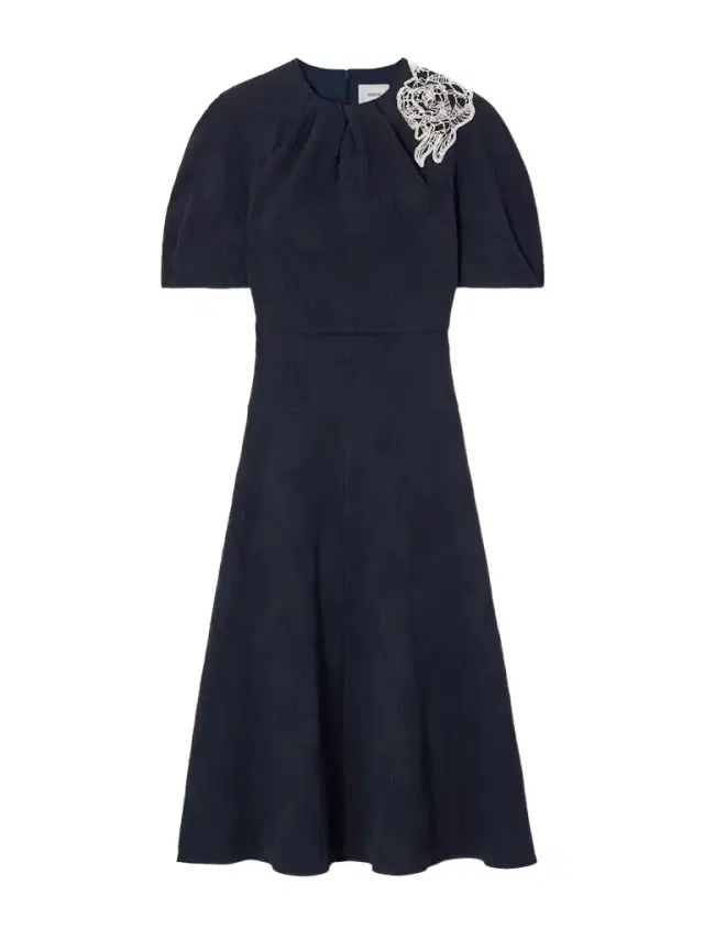 Appliquéd Cotton-blend Cloqué Midi Dress