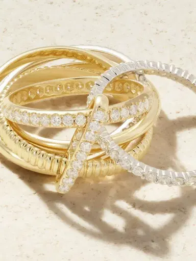 Yvonne Léon 9-karat Yellow And White Gold Diamond Ring | Thumbnail 4