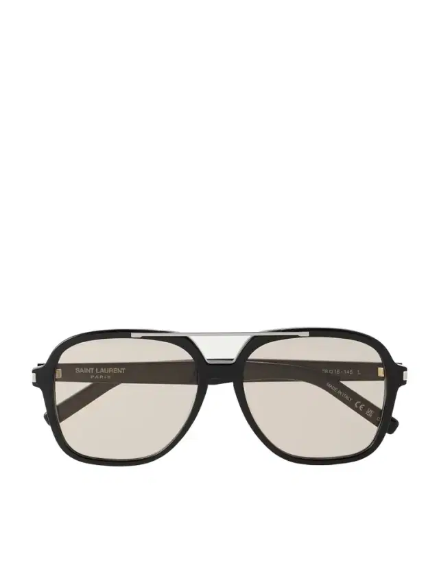 Aviator-style Silver-tone And Acetate Sunglasses
