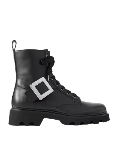 Roger Vivier Viv Rangers 40 Buckled Leather Ankle Boots | Thumbnail 1