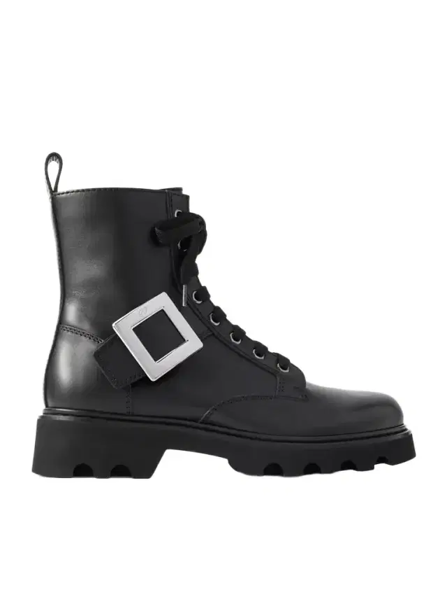 Roger Vivier Viv Rangers 40 Buckled Leather Ankle Boots