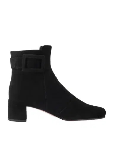 Roger Vivier Très Vivier Polly 45 Buckled Suede Ankle Boots | Thumbnail 1 Roger Vivier Très Vivier Polly 45 Buckled Suede Ankle Boots | Thumbnail 1
