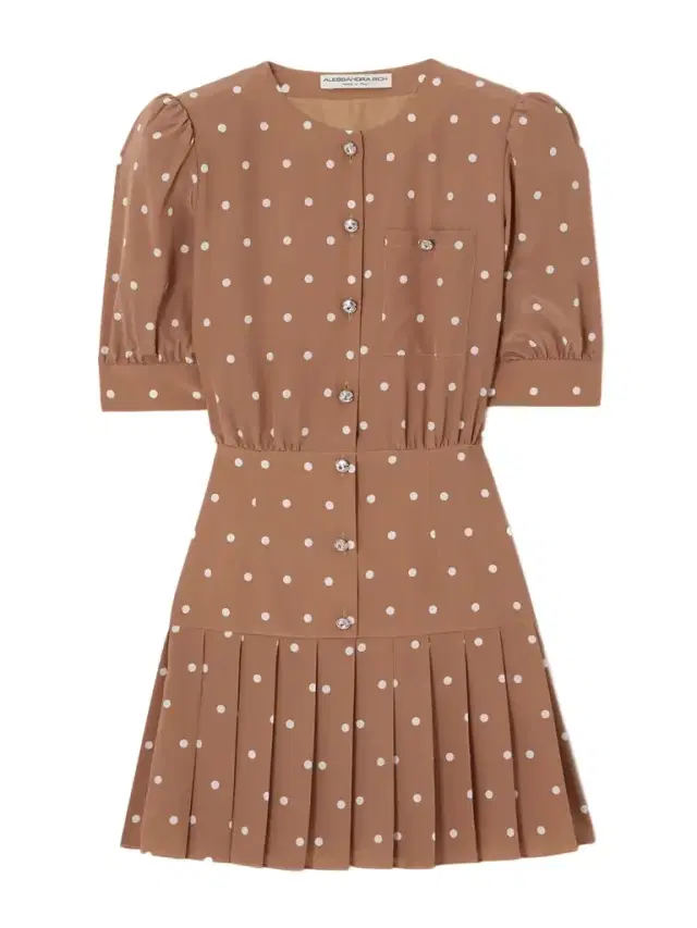 Crystal-embellished Pleated Wool-blend Crepe Mini Dress