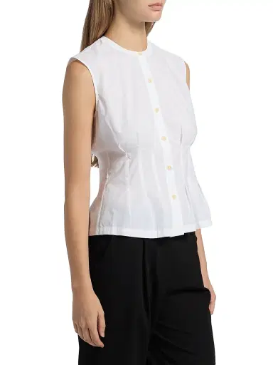 Jenni Kayne Women's Lara Pleated Cotton Poplin Top - White - Size XL | Thumbnail 4 Jenni Kayne Women's Lara Pleated Cotton Poplin Top - White - Size XL | Thumbnail 4