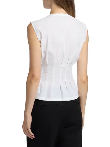 Jenni Kayne Women's Lara Pleated Cotton Poplin Top - White - Size XL | Thumbnail 5 Jenni Kayne Women's Lara Pleated Cotton Poplin Top - White - Size XL | Thumbnail 5