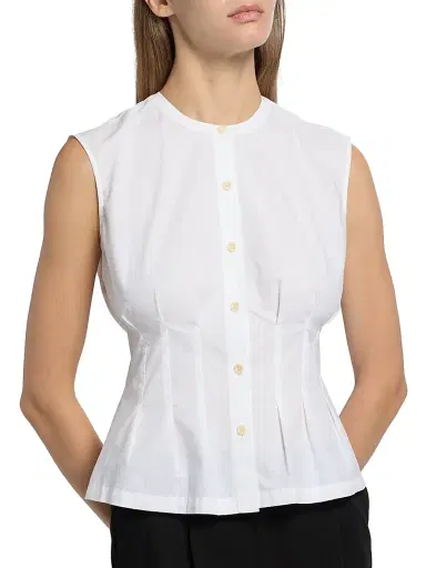 Jenni Kayne Women's Lara Pleated Cotton Poplin Top - White - Size XL | Thumbnail 6 Jenni Kayne Women's Lara Pleated Cotton Poplin Top - White - Size XL | Thumbnail 6