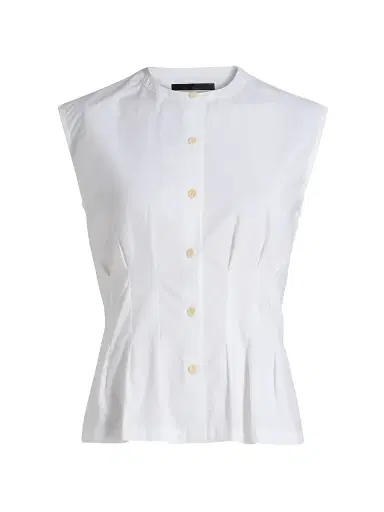 Jenni Kayne Women's Lara Pleated Cotton Poplin Top - White - Size XL | Thumbnail 1 Jenni Kayne Women's Lara Pleated Cotton Poplin Top - White - Size XL | Thumbnail 1
